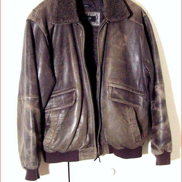 Vtg  Distress Soft Gray Lamb Leather Claiborne Bomber Jacket  Sz XL - Picture 2 of 12